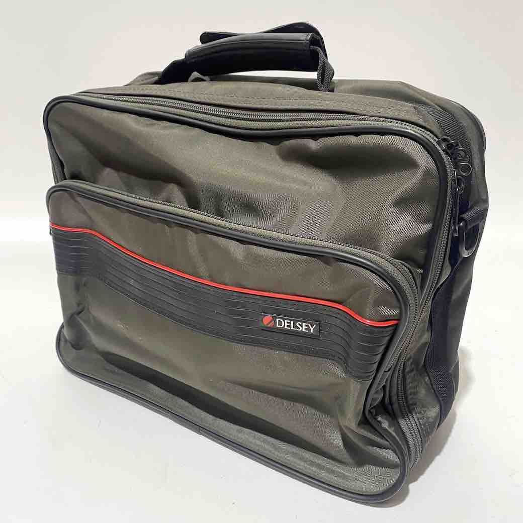 BAG, Overnight Travel - Dark Grey w Red Trim Delsey